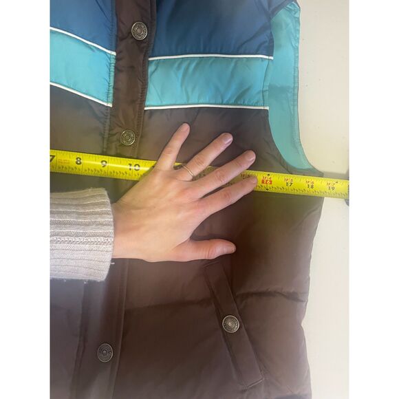Aeropostale y2k down puffer vest brown blue size M - Picture 5 of 9